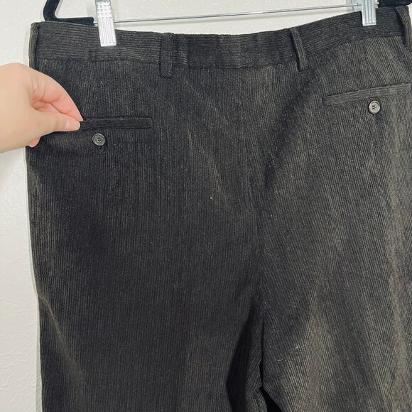 St. Croix Men's Brown Pleat Front Folded Cuff Business Corduroy Slack Pant 36 - Picture 6 of 10